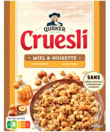 QUAKER Cruesli C r ales Miel et Noisette - Lot de 6x450g Noisette et Miel 450 g (Lot de 6) - Buy Online on GoSupps.com