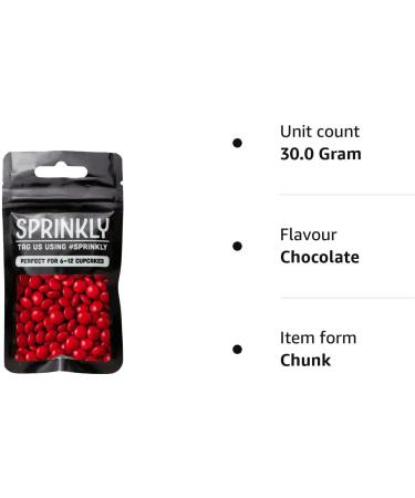 Red Milk Chocolate Sprinkles 30g - Cake Cupcake Decorations for Christmas - Pack of 1 - Buy Online on GoSupps.com