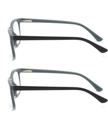 MMOWW 2-Pack Reading Glasses for Men & Women - Anti-Blue Light Computer Glasses with Spring Hinges (Gray 1.0x) - Perfect for Eye Protection & Comfort - Buy Online on GoSupps.com