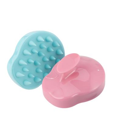 TOVINANNA 2 piece massage shampoo brush head washwrine hair scalp brush scalp meacia massage brush hair washing comb silicone hairbrush massage hairbrush head cleaning massage