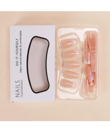 24Pcs/Set Press On Nails Medium Length White Heart Sweet False Nails Acrylic Fake Nails Full Cover Nails Tips Artificial Finger Manicure Press on nails for Women and Girls - Buy Online on GoSupps.com