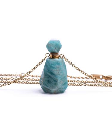 YGLINE Natural Gemstones Perfume Bottle Pendant Long Necklace - Unique International Shipping - Buy Online on GoSupps.com