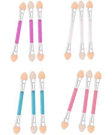 10 Piece Double-end Makeup Brush Disposable Dual Sided Eyeshadow Brush Oval Sponge Tip Applicators Beauty Tool Kit (white) - Buy Online on GoSupps.com