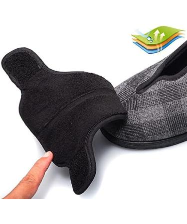 JCJNSL Diabetic Orthoshoes | Anti-Slip Memory Foam Adjustable Slipper for Elderly | Extra Wide | Post Foot Toe Surgery | Black - Size 35 - Buy Online on GoSupps.com