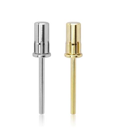 Mesee 2 Pieces Nail Sanding Bands Mandrel Bit Set 2.35mm Shank Easy-Off E-file Nail Drill Mandrel Bits for 6.5mm Small Sanding Bands Acrylic Gel Nails Manicure and Pedicures Care