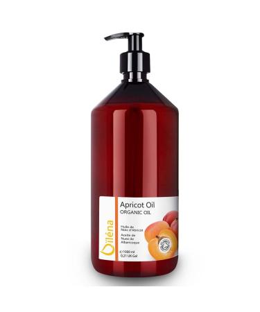 Organic apricot kernel oil native 100% pure organic oil intensive moisture care ideal for dry & sensitive skin improves hair nail & skin structure 1000 ml