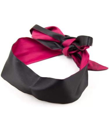 2Pcs Satin Eye Mask Set - Adjustable 62inch Blindfold for Travel, Nap, Meditation - Black and Red - Buy Online on GoSupps.com