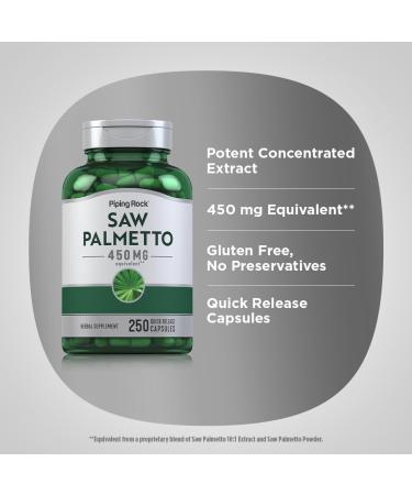 Piping Rock Saw Palmetto for Men and Women | 250 Capsules | Herb Extract Supplement | Serenoa Repens | Non-GMO Gluten Free - Buy Online on GoSupps.com