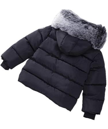Odziezet Baby Winter Hooded Jacket - Thicken Down Puffer Coat, 0-6 Years, Black - Buy Online on GoSupps.com