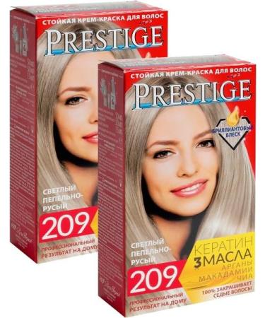 Vip's Prestige Cr me resistante pour cheveux 209 Blond cendre clair "Vip's Prestige" l'huile d'argan macadamia et chia/Cream hair dye Light ash-blond (2 pcs)