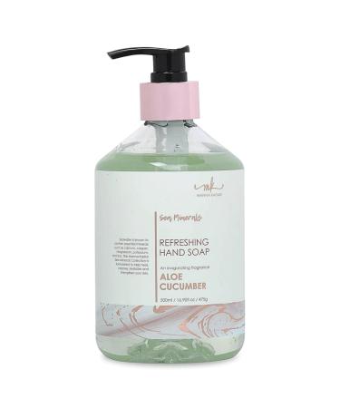 Manna Kadar Beauty Dead Sea Minerals Refreshing Hand Soap Aloe Cucumber - Cleans Away Dirt Ultra-Moisturizing Lather Leave Hands Feeling Fresh & Renewed Gentle Seawater With Essential Minerals