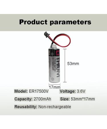 Buy Pack of 5 ER17500V 3.6V 2700mAh Battery for M70 M60 PLC Backup - International Shipping Available - Buy Online on GoSupps.com