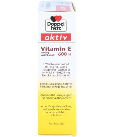 DOPPELHERZ Vitamin E 600 N Soft Capsules - 80 pcs | Premium Antioxidant Support | International Shipping Available - Buy Online on GoSupps.com