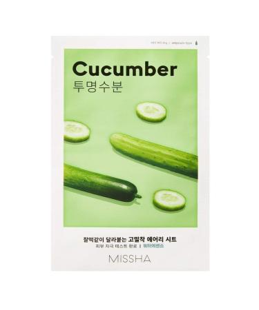 MISSHA Airy Fit Sheet Mask Cucumber Sheet Mask WATER Type dry skin moisture Set 4 pcs