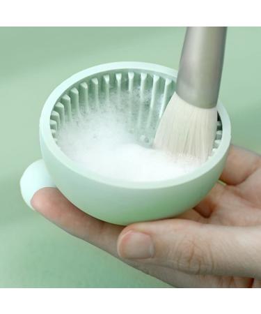 FOMIYES Silicone Makeup Brush Cleaner Bowl | Portable Cosmetic Brush Washer & Scrubber Pad - Buy Online on GoSupps.com