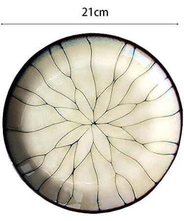 Dinnerware Set Kitchen and Dining Creative Ceramic Plate Steak Dinner Plate Flat Plate Fruit Salad Ramen Dish Japanese Restaurant Cutlery Home Round Dishes Euro Ceramic - Buy Online on GoSupps.com