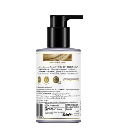 Toni & Guy Sunset Blonde Color Amplify Hair Mask 200ml - Argan Oil & UV Filter - Temporary Color Pigments for Radiant Hair - Buy Online on GoSupps.com