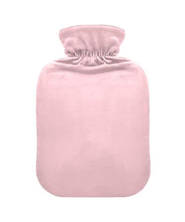 Light Pink Hot Water Bottle with Cover Hot Water Bottles for Pain Relief Hand Feet Warmer Feet and Bed Warmer for Heat and Cold Therapy 2L