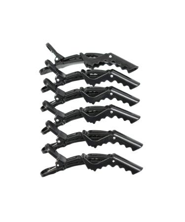 Pack of 10 Non-Slip Crocodile Hair Clips | Plastic Sectioning Clips for Women | Black Hairdressing Accessories - Buy Online on GoSupps.com