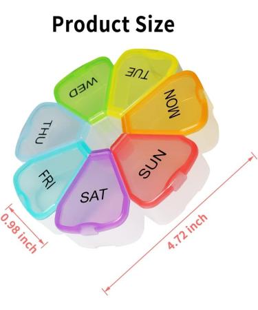 Weekly Pill Organizer - 7 Day Medicine Holder & Travel Case | Colorful 1PCS - International Shipping Available - Buy Online on GoSupps.com