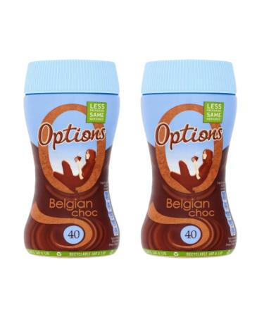 Options Belgian Hot Chocolate Jar 220g - 2 Pack | Instant Hot Chocolate Drink.