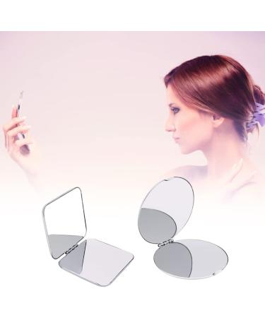 LIUMMRCY Portable Folding Pocket Mirror - Double-Sided Stainless Steel Travel Makeup Mirror | Compact Square Cosmetic Enhancer - Buy Online on GoSupps.com