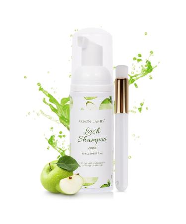 Eyelash Shampoo Eyelash Shampoo for Eyelash Extension Lash Foam Cleanser 60ml Eyelash Foam Eyelash Care (Green Apple) Green Apple