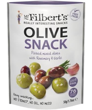 Mr Filbert's Rosemary & Garlic Mixed Olives and Lemon 50g & Oregano Green Olives 50g (One Pack Each) - Buy Online on GoSupps.com