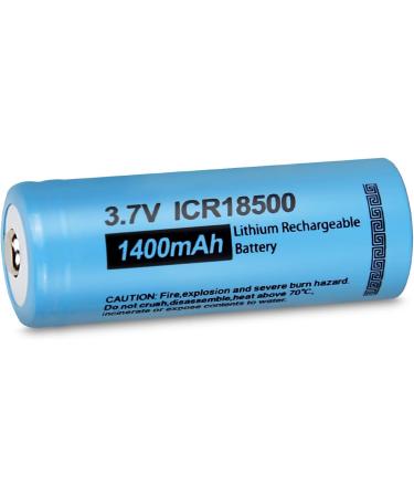 ICR18500 Rechargeable Li-Ion Batteries 3.7V 1400mAh - Flat Top for Flashlights & Solar Lights (4 Pack) - Not AA or AAA Size - Buy Online on GoSupps.com
