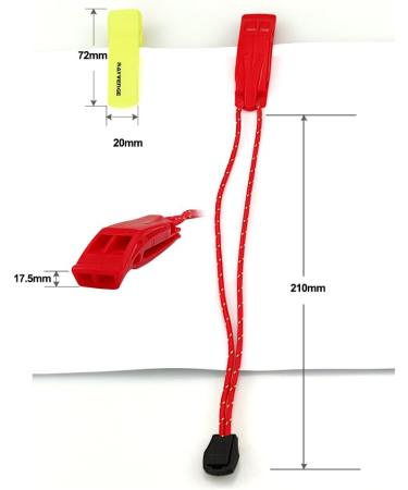 RAYVENGE Safety Whistle with Lanyard for Boating, Hiking, Kayak - Emergency Survival Signal, Red & Yellow - Buy Online on GoSupps.com
