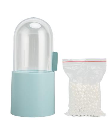 Verdant Touch Cosmetic Storage Box Makeup Brush Holder with Beads Transparent Waterproof Dustproof Side Opening Cosmetic Storage for Bathroom Blue