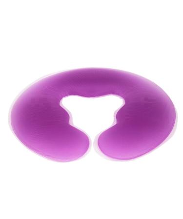 Exceart 1stk U-shaped face cushion Face-spa pillow pad cushion for face massage soft silicone spa pillow spa massage pillows Face pillows made of silicone round violet cpa purple