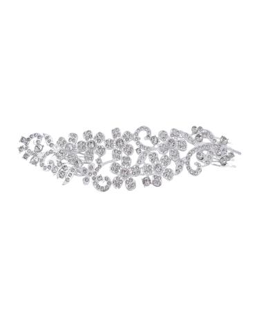 Beaupretty crystal hair comb Bride Rhinestone Hair Comb Flower Hair Bride Wedding Hair Comb Bride Headpieces bridal rhinestone hair accessories pearl brooch Wedding dress flowers Zinc alloy