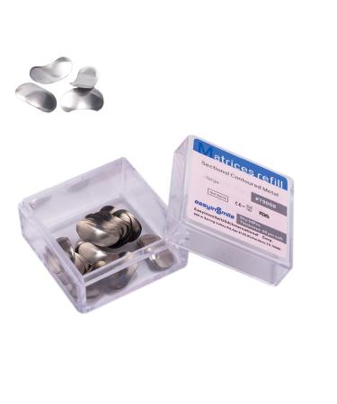 50Pcs Dental 50 m Sectional Contoured Metal Matrices Matrix Kit (Large with No Ledge)