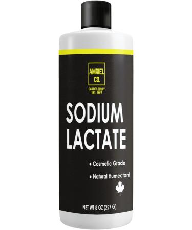 Sodium Lactate 60% (8oz)| Liquid Form & Cosmetic Grade| Made in USA| Bottled in Canada| Natural Humectant Used in Shampoo Creams Lotions| PH Regulator Produced From Renewable Resources| Amriel Co.