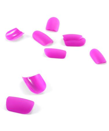 Sethexy Matte Purple False Nails - Short Full Cover Salon Art Design - 24pcs for Women & Girls - Buy Online on GoSupps.com