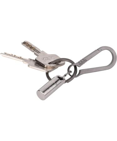 SW633 Micro Titanium Portable Pill Case Keychain | Waterproof Mini Pill Holder for Travel & Camping | Includes Titanium Clip & Stainless Steel Necklace - Buy Online on GoSupps.com
