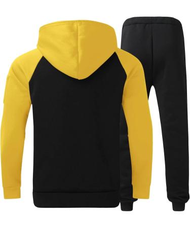 Buy Hanxiulin Men's Jogging Suit - Cotton Training Suit Sweatshirt & Pants - Yellow 3XL - International Shipping Available - Buy Online on GoSupps.com