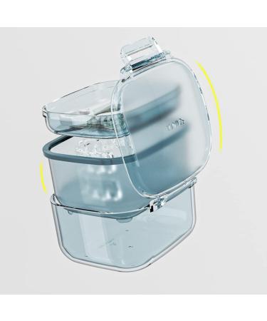 Denture & Retainer Case with Strainer Basket - Cute Storage & Cleaning Container for Travel - Apricot - Buy Online on GoSupps.com