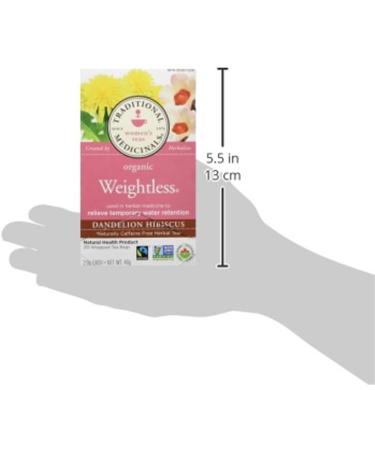 Traditional Medicinals - Organic Weightless Dandelion Hibiscus Herbal Tea (Pack of 1) - Relieves Temporary Water Retention - Fair Trade Ingredients - 16 Tea Bags Total 20 Count (Pack of 1) Weightless Dandelion Hibiscus Herbal Tea - Buy Online on GoSupps.com