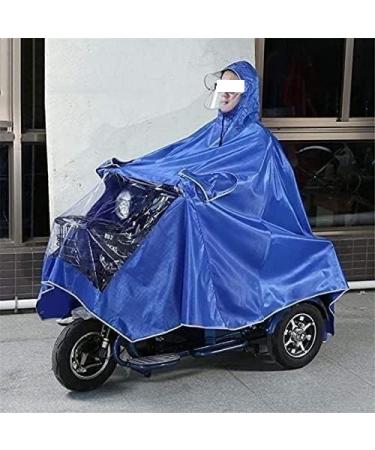 Mobility scooter cover Electric bike raincoat *scooters rain poncho coverWaterproof Large Rain Cape Coat Mobility Scooter Motorcycle Raincoat Rain Cover Full Protection with Visor (Blue)