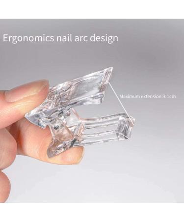 10 Pcs Transparent Nail Tips Clips | Clear Polygel Nail Art Tool for DIY Manicure & Extensions - Buy Online on GoSupps.com