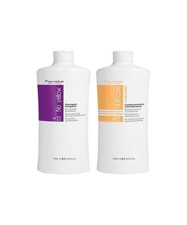 Fanola No Yellow Shampoo & Nutri Care Conditioner, 1000 ml 1000 ml + Nutri Care Conditioner