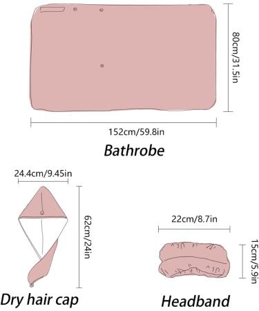 Set of 3 Towel Wraps - Pink Blue & White Abstract Patterns | Adjustable Absorbent Spa Body Wraps for Women - Buy Online on GoSupps.com
