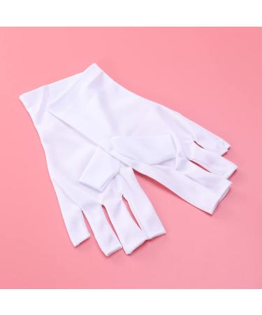 FRCOLOR 3 Pairs Gel Manicure Gloves Chinese Wooden Pillow Uv Shield Glove Silicone Ear Display Nail Cotton Glove Anti Uv Glove Half-Finger Gloves White Thin Section - Buy Online on GoSupps.com