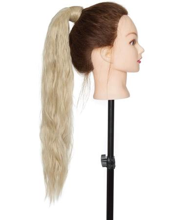 Long Curly Wrap Around Ponytail Hair Extension 20-26 inches - Ash Blonde/Bleach Blonde Mix - Buy Online on GoSupps.com