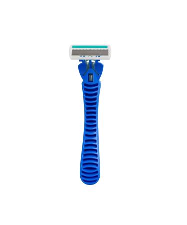 6-Blade Blue Razor for Men & Women - Reusable Anti-Slip Manual Shaving Tool with Refill Cartridges | Premium Face Cleansing Supplies - Buy Online on GoSupps.com