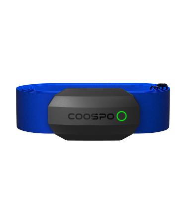 Coospo Bluetooth Heart Rate Monitor Chest Strap,ANT+ BLE HR Monitor Chest, HRM IP67 Waterproof, Use for Running Cycling Gym and Other Sports CooSpo Heart rate monitor h808s Black-blue