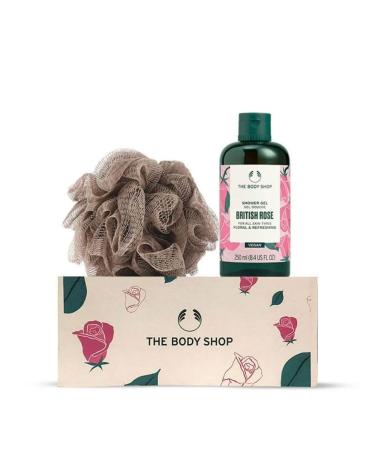 Th'e Bo'dy Sho'p Blooming British Rose Shower Gel Gift Set (2pcs) 8.83 Ounce (Pack of 1) Pink