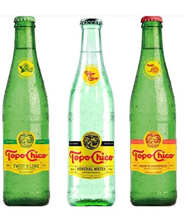 Topo Chico Mineral Water, Twist of Lime, Grapefruit Variety Pack, 12 Fl Oz Glass Bottle (Pack of 6, Total of 72 Fl Oz) mineral water/twist of lime/grapefruit